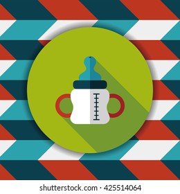 Baby bottle flat icon with long shadow,eps10