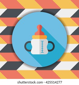 Baby bottle flat icon with long shadow,eps10