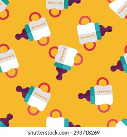 Baby bottle flat icon,eps10 seamless pattern background