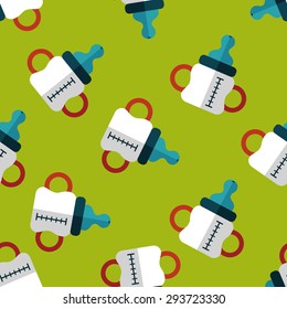 Baby bottle flat icon,eps10 seamless pattern background