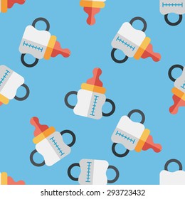 Baby bottle flat icon,eps10 seamless pattern background