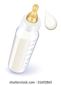 Baby Bottle Full Milk Stock Vector (Royalty Free) 31692865 | Shutterstock