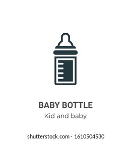 Baby bottle glyph icon vector on white background. Flat vector baby bottle icon symbol sign from modern kid and baby collection for mobile concept and web apps design.