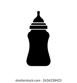 baby bottle icon black vector design illustration
