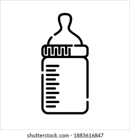 Baby bottle, Icon design, Vector, Clip art, Illustration, Line icon design.