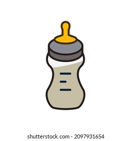 diseño de iconos de botellas de bebé plantillas vectoriales blancas en el fondo