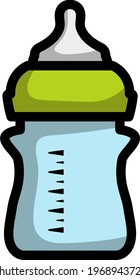 Baby Bottle Icon. Editable Bold Outline With Color Fill Design. Vector Illustration.