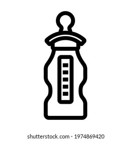 Baby Bottle Icon. Editable Bold Outline Design. Vector Illustration.