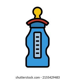 Baby Bottle Icon. Editable Bold Outline With Color Fill Design. Vector Illustration.