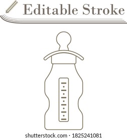 Baby Bottle Icon. Editable Stroke Simple Design. Vector Illustration.