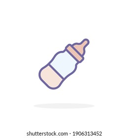 Baby Bottle Icon In Filled Outline Style. For Your Design, Logo. Vector Illustration.