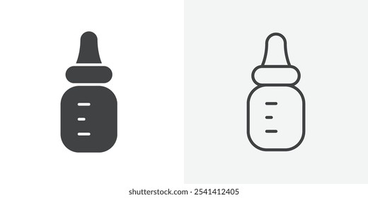 Baby bottle icon flat and simple set design