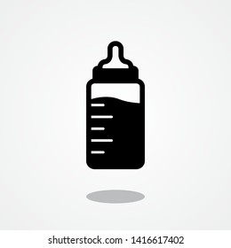 Baby Bottle Icon with Gray Shadow