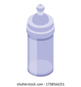 Baby bottle icon. Isometric of baby bottle vector icon for web design isolated on white background