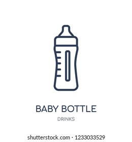 Baby bottle icon. Baby bottle linear symbol design from drinks collection. Simple outline element vector illustration on white background