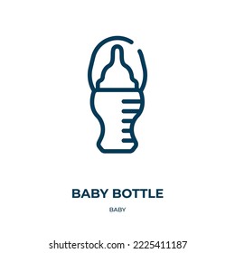 Baby bottle icon. Linear vector illustration from baby collection. Outline baby bottle icon vector. Thin line symbol for use on web and mobile apps, logo, print media.
