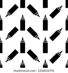 Baby Bottle Icon Seamless Pattern, Milk, Water Bottle Icon Vector Art Illustration