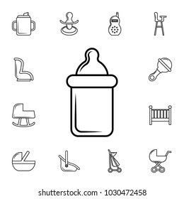 baby bottle icon. Set of baby element. Premium quality graphic design. Signs, outline symbols collection, simple thin line icon for websites,  on white background