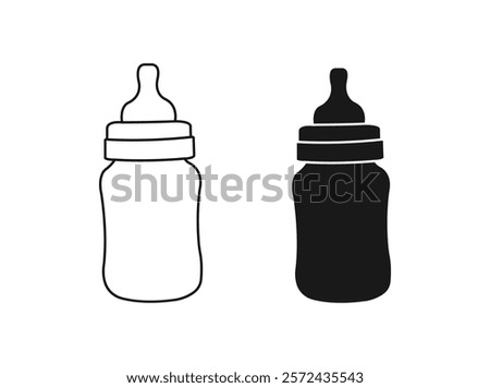 Baby bottle icon set. for mobile concept and web design. Vector outline icon of a baby bottle. Childcare vector icons. outline vector symbol icon design on a white background.