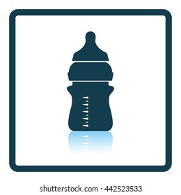 Baby bottle icon. Shadow reflection design. Vector illustration.