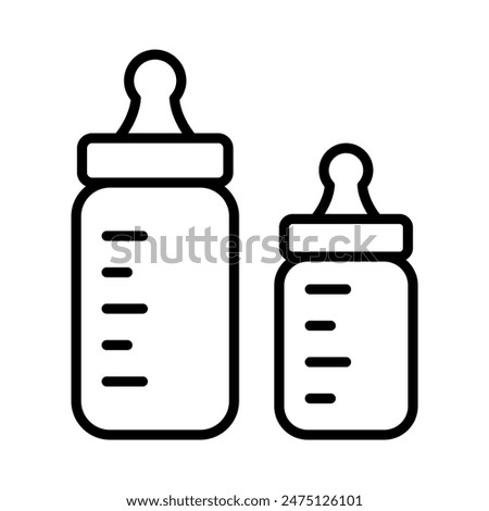 Baby bottle icon in thin line style Vector illustration graphic design