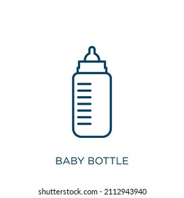 baby bottle icon. Thin linear baby bottle outline icon isolated on white background. Line vector baby bottle sign, symbol for web and mobile