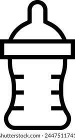 Baby-Flasche-Symbol. Dünnes lineares Design isoliert auf weißem Hintergrund