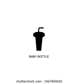 baby bottle icon vector black design