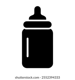 Diseño del Vector del icono de la botella de bebé en un fondo blanco