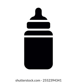 Diseño del Vector del icono de la botella de bebé en un fondo blanco