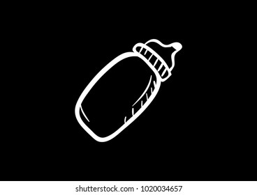 baby bottle icon vector doodle flat black