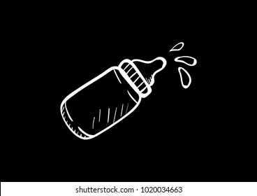 baby bottle icon vector doodle flat black