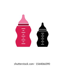 Baby bottle icon vector flat style