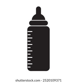 ícone de garrafa de bebê, vetor plana preto simples ilustração para web e app.