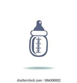 Baby bottle icon, vector illustration. Flat design style