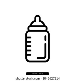 baby bottle icon vector logo template in trendy style