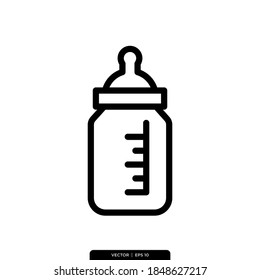 baby bottle icon vector logo template in trendy style
