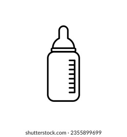 Baby bottle line icon, sign, linear style on white background..eps