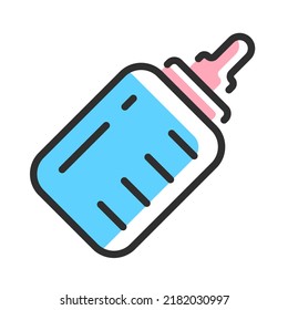 Baby bottle line icon. Vector illustration