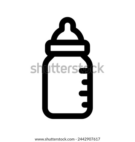 Baby bottle line icon. Vector graphics
