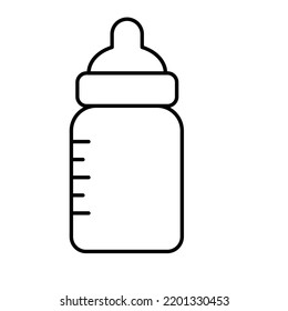 Baby bottle Line Vector Icon easily modified

