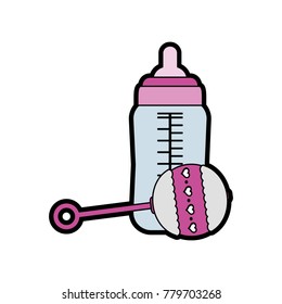 Baby bottle and maraca design