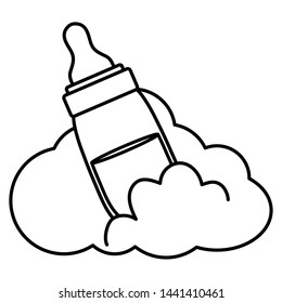 baby bottle milk with cloud