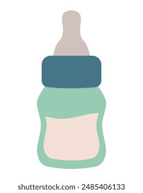 Baby bottle for milk or formula. Children feeding, food. Isolated vector illustration for your design