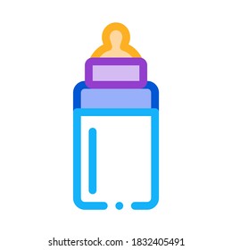 baby bottle with milk icon vector. baby bottle with milk sign. color symbol illustration