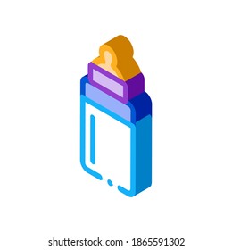 baby bottle with milk icon vector. isometric baby bottle with milk sign. color isolated symbol illustration