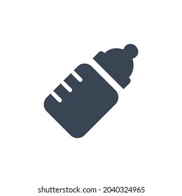 Icono de leche de botella de bebé, ilustración vectorial