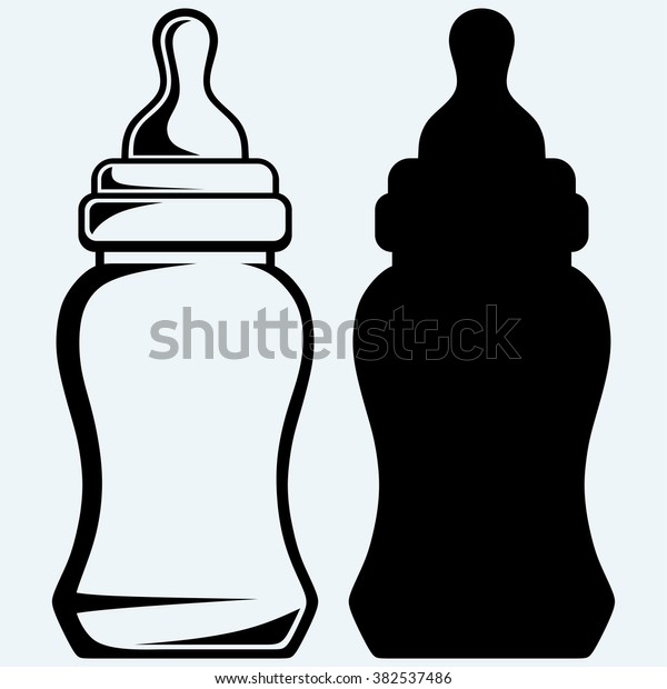 Download Baby Bottle Nipple Isolated On Blue Stock Vector Royalty Free 382537486