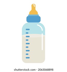 Baby bottle (nursing bottle) flat icon. For your design, logo. Vector illustration. 