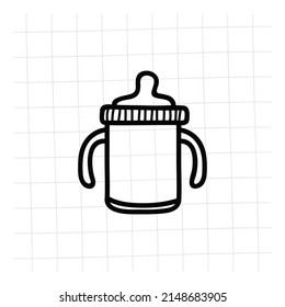 baby bottle pacifier doodle. vector illustrator. eps 10.